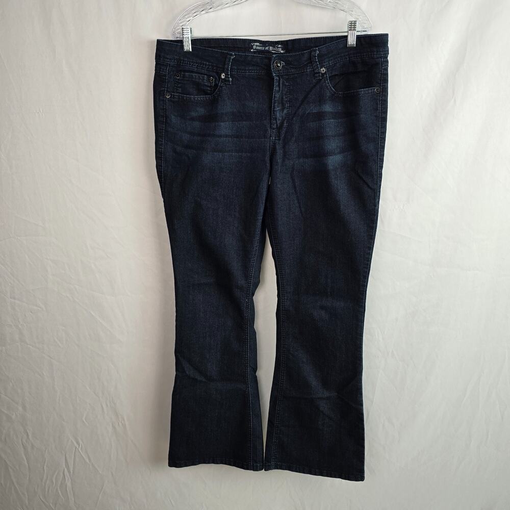 Source of Wisdom Boot Cut Jeans Women's 18 Blue Dark Wash